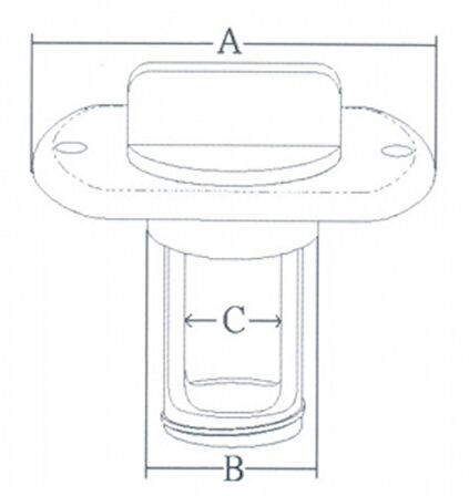 Southco miçoz. Oval. AISI 316 paslanmaz çelik 64x32x19 mm
