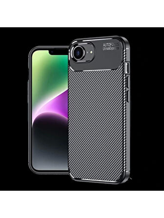 Apple iPhone 16E Kılıf Redclick Negro Karbon Görünüm Silikon Kapak