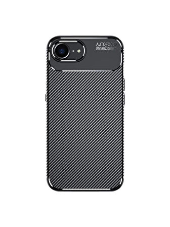 Apple iPhone 16E Kılıf Redclick Negro Karbon Görünüm Silikon Kapak
