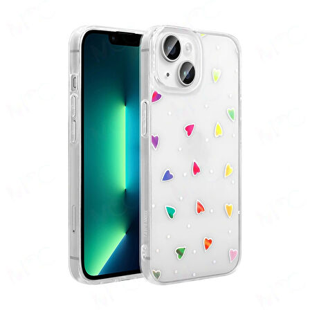 Apple iPhone 14 Kılıf Şeffaf Figürlü Redclick Folk Sert Kapak