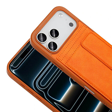 Apple Uyumlu iPhone 17 Pro Kılıf PU Deri Kartlıklı Redclick Sevilla Kapak