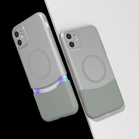 Apple iPhone 11 Kılıf M-Safe Şarj Özellikli Mıknatıslı Redclick Duble Kapak