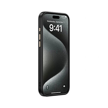 Apple iPhone 15 Pro Max Kılıf M-safe Şarj Özellikli Karbon Fiber Görünümlü Redclick Antina Kapak