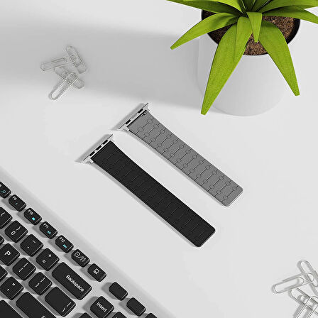 Apple Watch 10 Serisi 46mm Redclick KRD-111 Çizgili Desenli Silikon Uyumlu Kordon