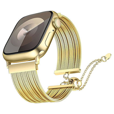 Apple Watch 10 42mm Redclick KRD-137 Metal Hasır Bilezik Kadın Kordon