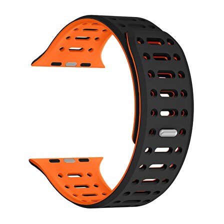 Apple Watch 7 45mm Redclick KRD-124 Silikon Kordon Terletmeyen Delikli Strap Kayış