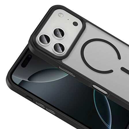 Apple iPhone 17 Pro Kılıf M-safe Şarj Özellikli Mat Arka Yüzey Redclick Sio Kapak