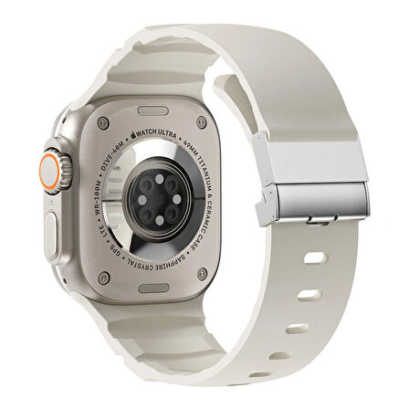 Apple Watch 10 46mm Redclick KRD-145 Metal Tokalı Silikon Kordon
