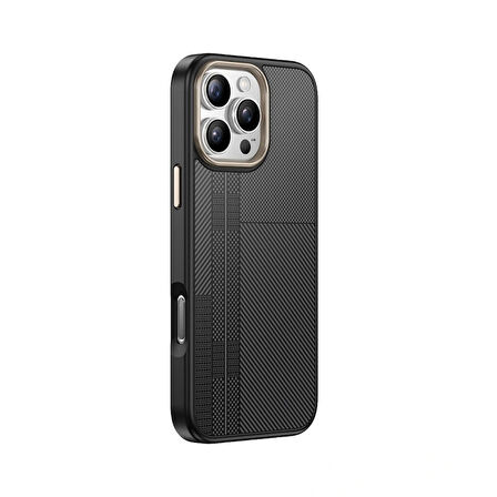 Apple iPhone 16 Pro Max Kılıf M-safe Şarj Özellikli Karbon Fiber Görünümlü Redclick Antina Kapak
