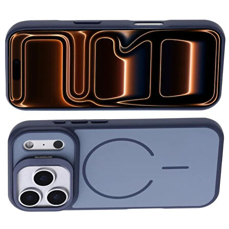 Apple iPhone 17 Pro Max Kılıf M-safe Şarj Özellikli Kamera Standlı Redclick Notron Kapak