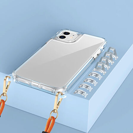 Apple iPhone 11 Kılıf Airbagli Takılabilir Askı Aparatlı Redclick Snap Silikon Kapak