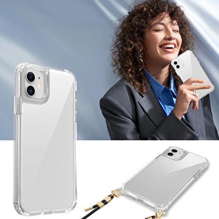 Apple iPhone 11 Kılıf Airbagli Takılabilir Askı Aparatlı Redclick Snap Silikon Kapak