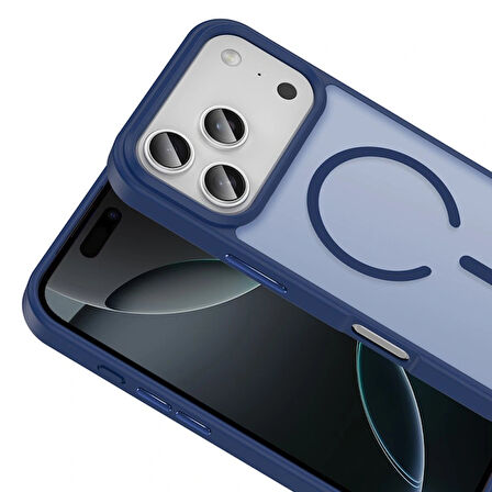 iPhone 17 Pro Max Kılıf M-safe Şarj Özellikli Mat Parmak İzi Bırakmayan Redclick Sio Kapak