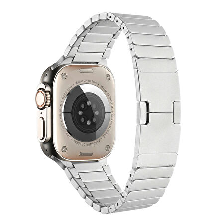 Apple Watch 10 46mm KRD-35 Çizgi Tasarım Metal Kordon