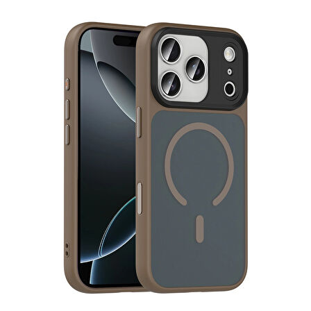 Apple Uyumlu iPhone 17 Pro Max Kılıf Mat Arka Yüzey Wireless Şarj Özellikli Redclick Flet M-safe Kapak
