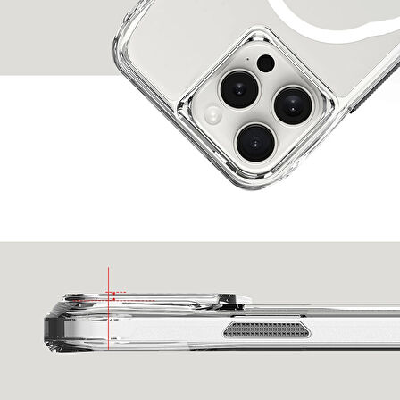 Apple iPhone 16 Pro Max Kılıf Airbagli Şeffaf Redclick İncek Kapak