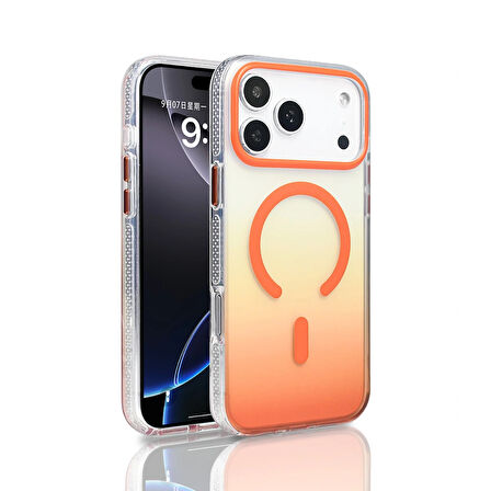 Apple iPhone 17 Pro Max Kılıf M-safe Şarj Özellikli Transparan Renk Geçişli Redclick Toros Kapak