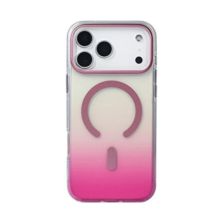 Apple iPhone 17 Pro Max Kılıf M-safe Şarj Özellikli Transparan Renk Geçişli Redclick Toros Kapak