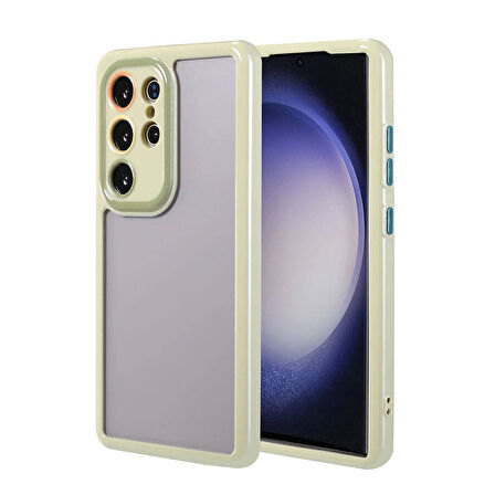 Galaxy S23 Ultra Kılıf Kamera Korumalı Renkli Kenar ve Çerçeve Tasarımlı Redclick Vitamin Kapak