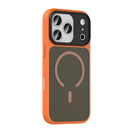 Apple Uyumlu iPhone 17 Pro Max Kılıf Mat Arka Yüzey Wireless Şarj Özellikli Redclick Flet M-safe Kapak