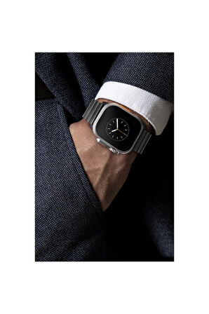 Apple Watch 10 46mm KRD-35 Çizgi Tasarım Metal Kordon