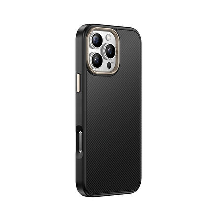 Apple iPhone 16 Pro Max Kılıf M-safe Şarj Özellikli Karbon Fiber Görünümlü Redclick Antina Kapak