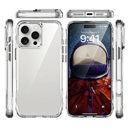 iPhone 16 Pro Kılıf SGS Military Test Sertifikalı Şeffaf Redclick İncek Kapak