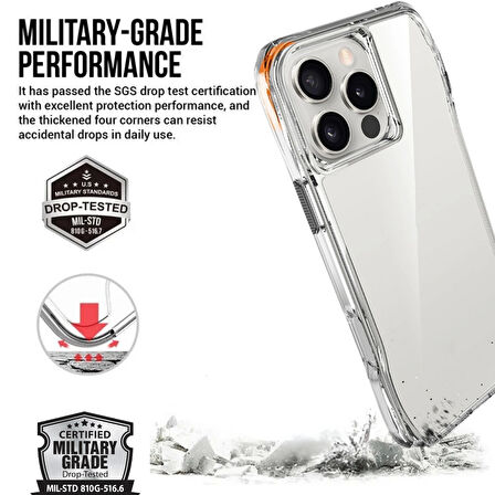 iPhone 16 Pro Kılıf SGS Military Test Sertifikalı Şeffaf Redclick İncek Kapak
