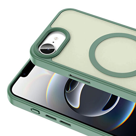 Apple iPhone 16E Kılıf Magsafe Şarj Özellikli Mat Arka Yüzey Redclick Sio Kapak