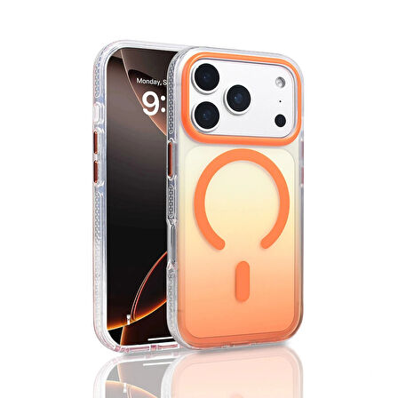Apple iPhone 17 Pro Kılıf M-safe Şarj Özellikli Transparan Renk Geçişli Redclick Toros Kapak