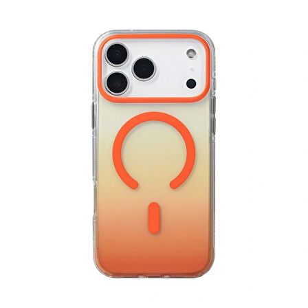 Apple iPhone 17 Pro Kılıf M-safe Şarj Özellikli Transparan Renk Geçişli Redclick Toros Kapak