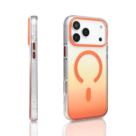 Apple iPhone 17 Pro Kılıf M-safe Şarj Özellikli Transparan Renk Geçişli Redclick Toros Kapak