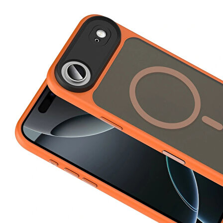 Apple Uyumlu iPhone 17 Air Kılıf Mat Arka Yüzey Wireless Şarj Özellikli Redclick Flet M-safe Kapak