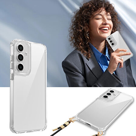 Galaxy S23 FE Kılıf Airbagli Takılabilir Askı Aparatlı Redclick Snap Silikon Kapak