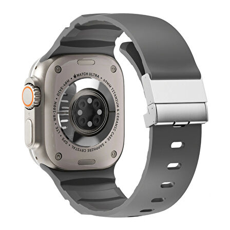 Apple Watch Ultra 49mm Redclick KRD-145 Metal Tokalı Silikon Kordon