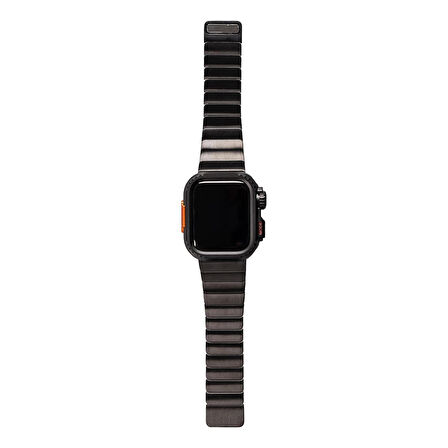 Apple Watch Ultra 2 49mm Redclick KRD-126 Kordon + Sert Kasa Koruyuculu Metal Kordon