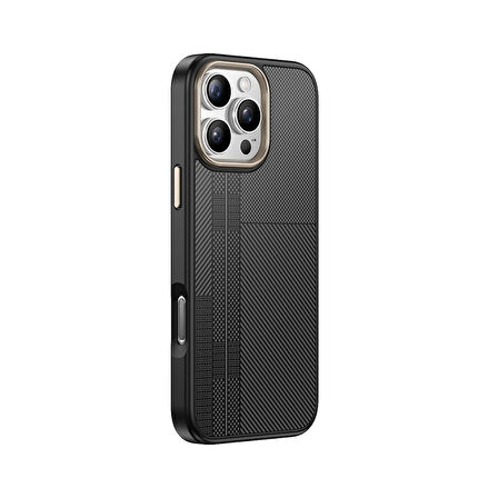Apple iPhone 16 Pro Kılıf M-safe Şarj Özellikli Karbon Fiber Görünümlü Redclick Antina Kapak