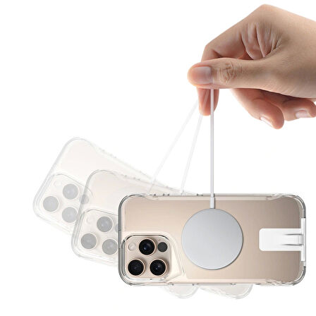 Apple iPhone 16 Pro Kılıf Magsafe Şarj Özellikli Redclick T-Max Standlı Kapak