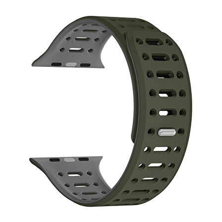 Watch 10 42mm Redclick KRD-124 Silikon Kordon Terletmeyen Delikli Strap Kayış