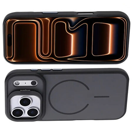 Apple Uyumlu iPhone 17 Pro Max Kılıf M-safe Şarj Özellikli Kamera Standlı Redclick Notron Kapak