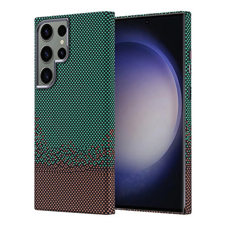 Galaxy S23 Ultra Kılıf Magsafe Şarj Özellikli Karbon Fiber Görünümlü Redclick Nekst Kapak