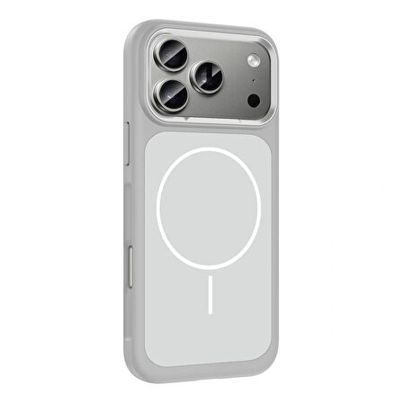 Apple iPhone 17 Pro Max Kılıf M-Safe Şarj Özellikli Metal Kamera Çerçeveli Redclick Sanremo Silikon Kapak