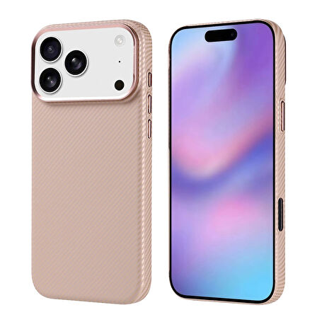 Apple iPhone 17 Pro Max Kılıf M-safe Şarj Özellikli Karbon Fiber Görünümlü Redclick Nekst Kapak