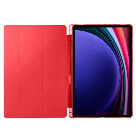 Galaxy Tab S10 Ultra Kılıf Redclick Tri Folding Kalem Bölmeli Standlı Tablet Kılıf