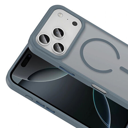 iPhone 17 Pro Max Kılıf M-safe Şarj Özellikli Mat Parmak İzi Bırakmayan Redclick Sio Kapak