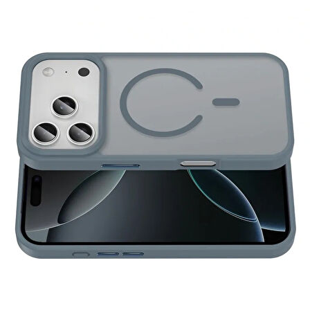 iPhone 17 Pro Max Kılıf M-safe Şarj Özellikli Mat Parmak İzi Bırakmayan Redclick Sio Kapak