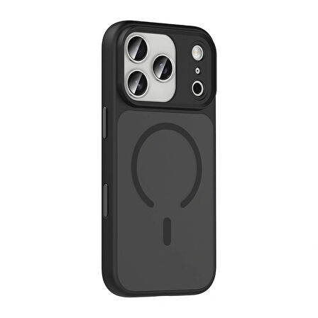 Apple Uyumlu iPhone 17 Pro Kılıf Mat Arka Yüzey Wireless Şarj Özellikli Redclick Flet M-safe Kapak