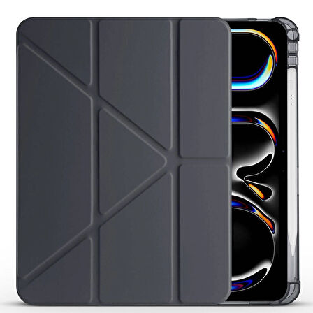 Apple iPad Pro 11 2024 Kılıf Redclick Tri Folding Kalem Şarj Bölmeli Standlı Kılıf