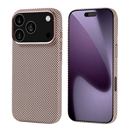 Apple iPhone 17 Pro Kılıf M-safe Şarj Özellikli Karbon Fiber Görünümlü Redclick Nekst Kapak