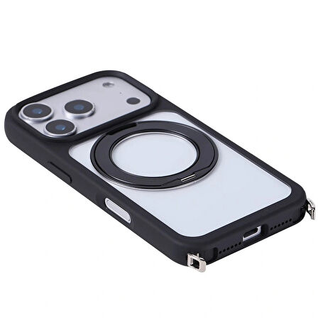 Apple Uyumlu iPhone 17 Pro Kılıf M-Safe Şarj Özellikli Standlı Redclick Piza Silikon Kapak